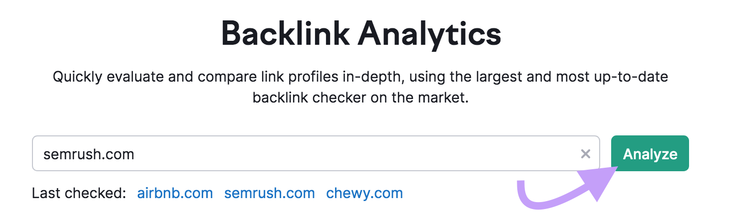 "www.sr03.amztoolservice.com" domain entered into the Backlinks tool search bar