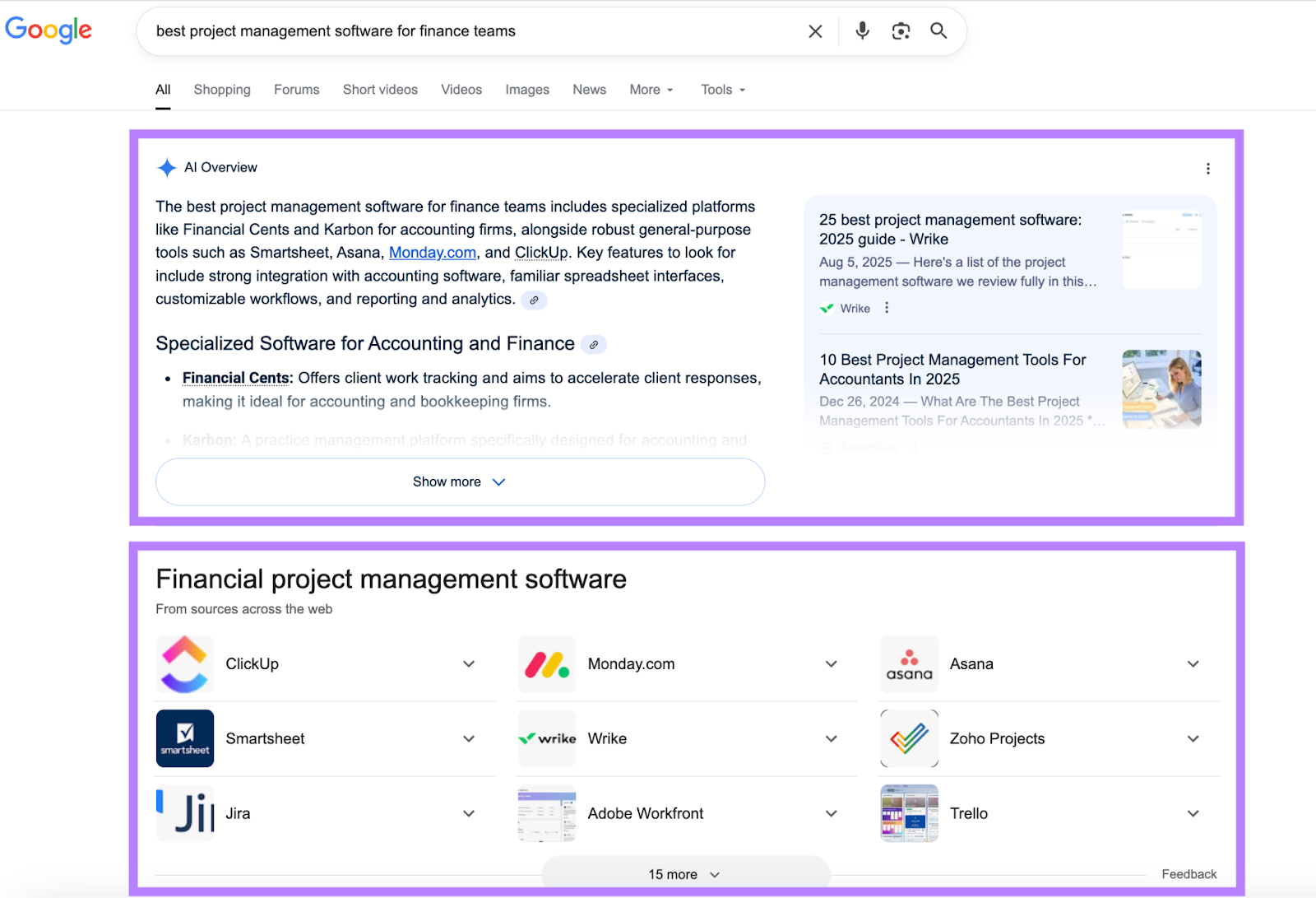 SERP features